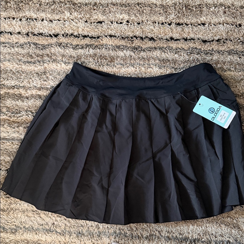 Athletic Black Pleated Skater tennis Skirt -